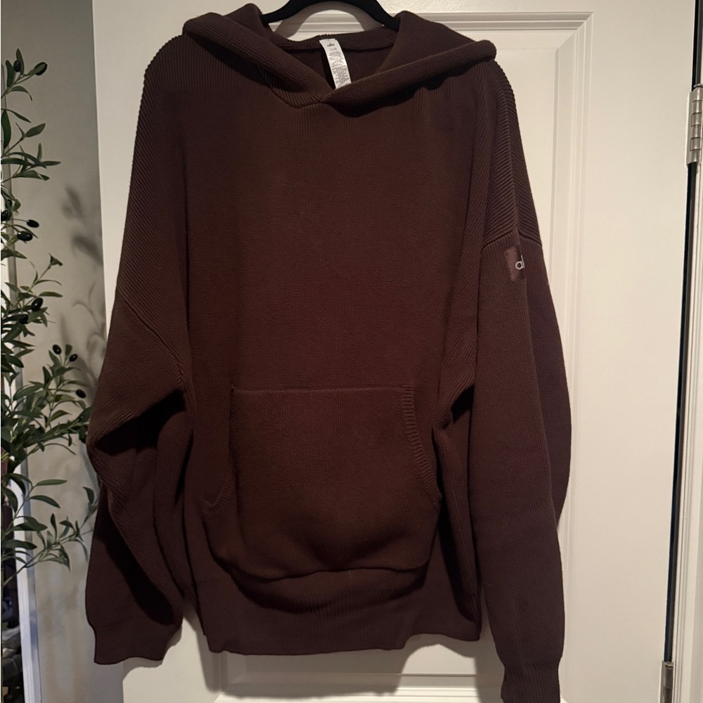 ALO Yoga Espresso Brown Hooded Sweatshirt - Picture 2 of 4